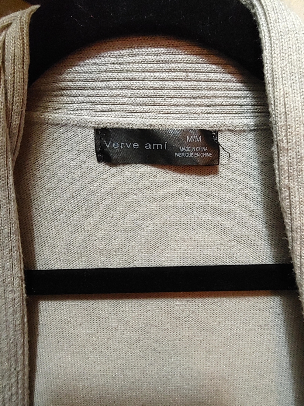 Verve Ami Beige Open-Front Ribbed Cardigan - Picture 2 of 4